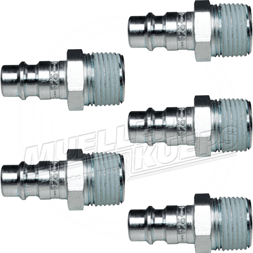 Nippel 1/4" gehard staal buitendraad (5 stuks) - Mueller-Werkzeug-Benelux