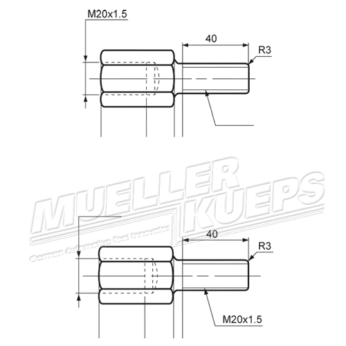 Adapter Mueller slaghamer bi.: M20x1,5 | bu.: M18x1,5 - Mueller-Werkzeug-Benelux
