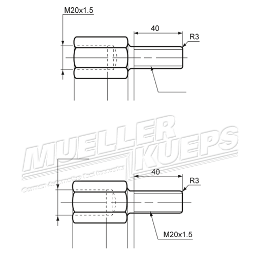 Adapter Mueller slaghamer bi.: M20x1,5 | bu.: M16x2,0