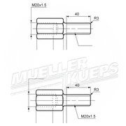 Adapter Mueller slaghamer bi.: M20x1,5 | bu.: M20x2,0 - Mueller-Werkzeug-Benelux