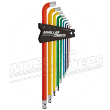 Kogelkop-Inbussleutelset 1,5 - 10,0 mm 100°, extra kort - Mueller-Werkzeug-Benelux