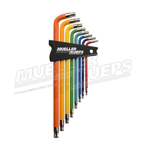 Kogelkop-Torxsleutelset TX 9- 40 8-st.100°, extra kort - Mueller-Werkzeug-Benelux