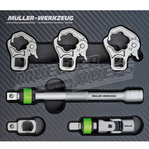 Sensor- en leidingsleutelset 14, 17 en 19 mm 6 delen - Mueller-Werkzeug-Benelux