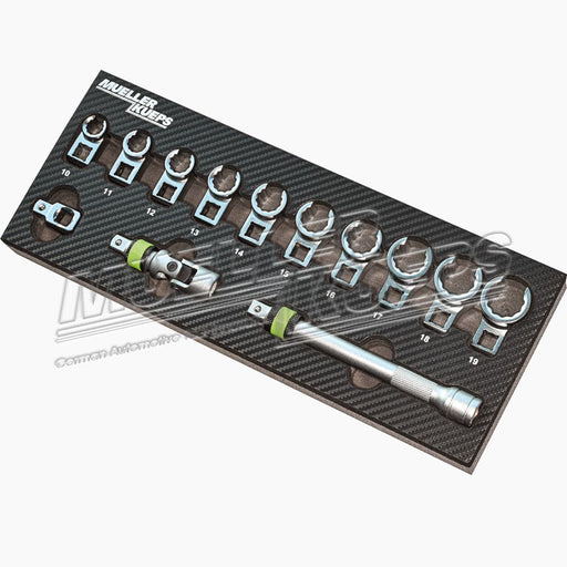 3/8" Crowfood ringsleutelset 10 - 19 mm 13 delen - Mueller-Werkzeug-Benelux