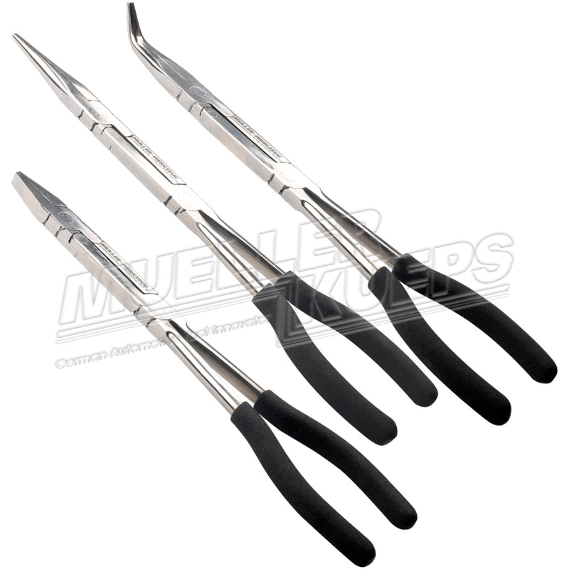 Dubbel scharnier Tang set 3 vlak, punt recht + punt 45°