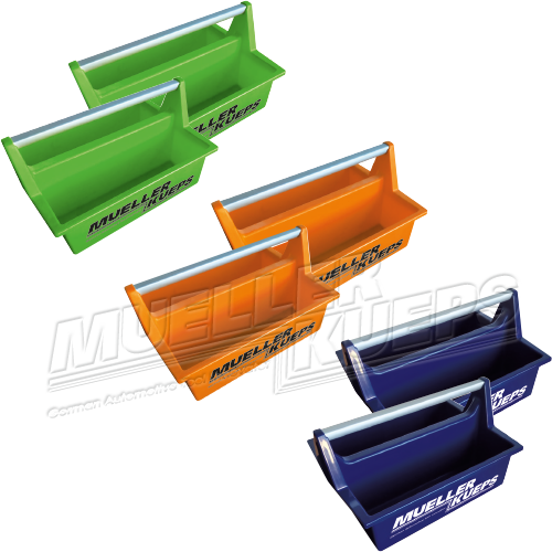 Onderdelen/gereedschap box 6 pack 2x Neon, 2x Organge, 2x Blauw 290x390x220 mm - Mueller-Werkzeug-Benelux