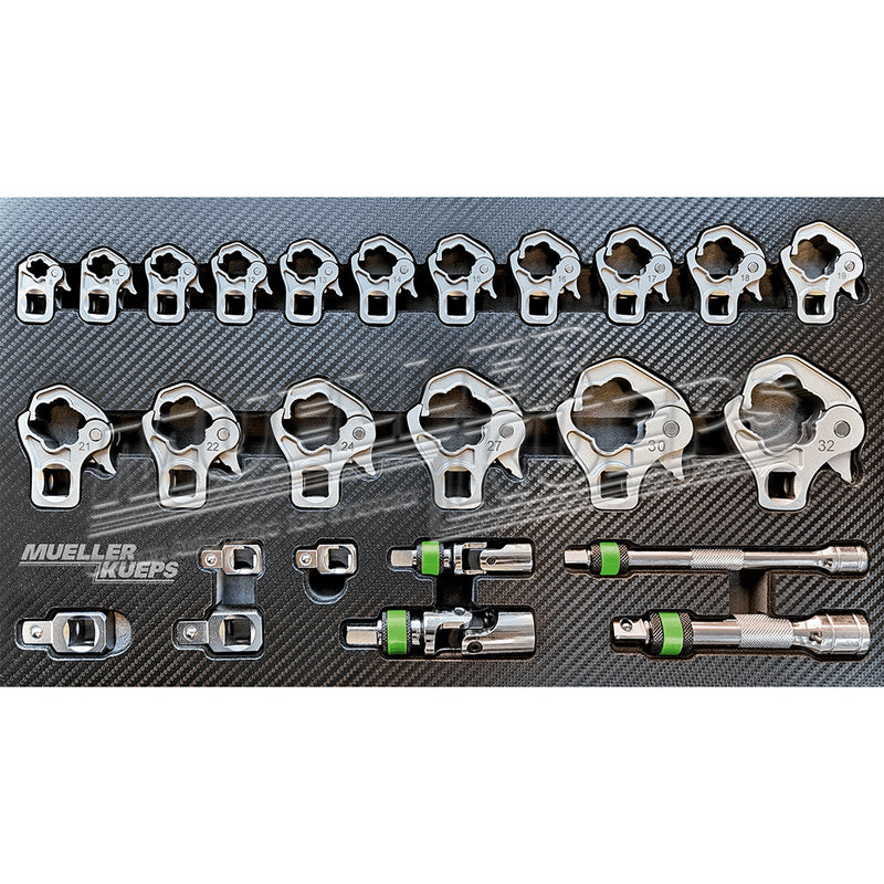 Sensor- en leidingsleutelset 8-32 mm 25 delen - Mueller-Werkzeug-Benelux