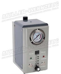 Lekkagezoeker/ rookmachine met flow en druk meter en ingebouwde compressor 12 Volt - Mueller-Werkzeug-Benelux