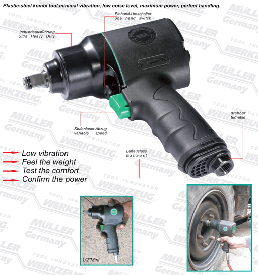 3/8" Mini Slagmoersleutel - Mueller-Werkzeug-Benelux